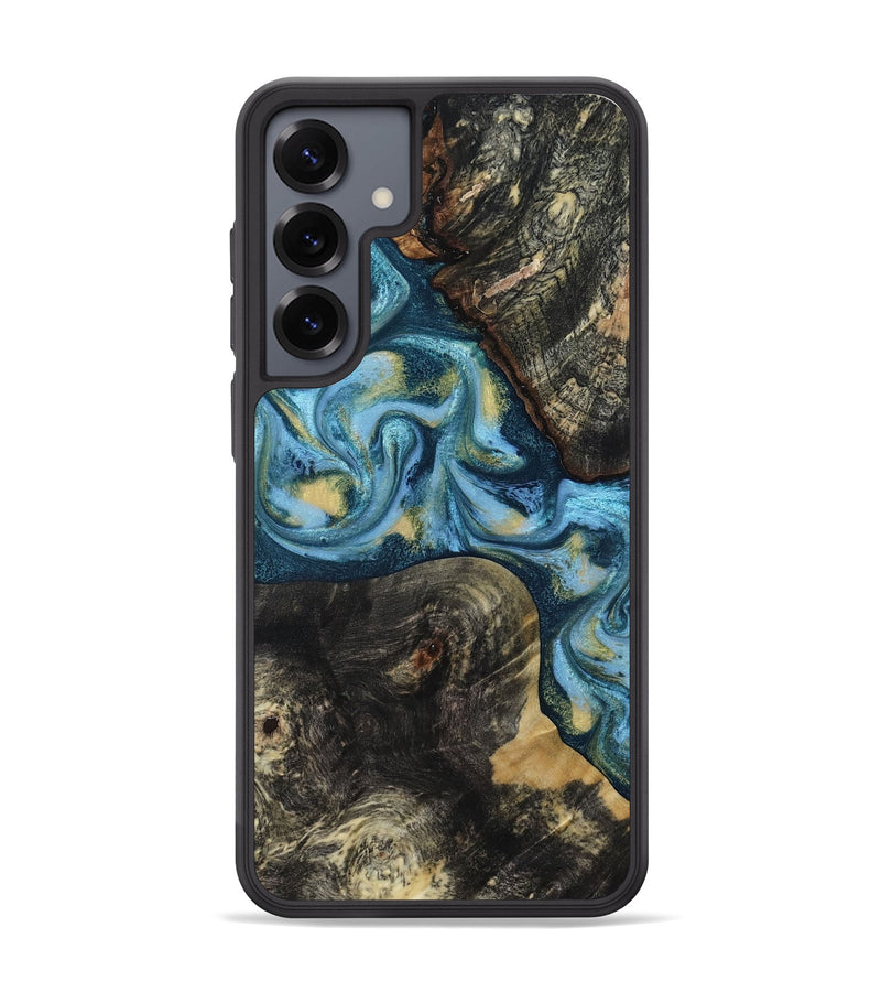 Galaxy S25 Plus Wood Phone Case - Alize (Teal & Gold, 814700)