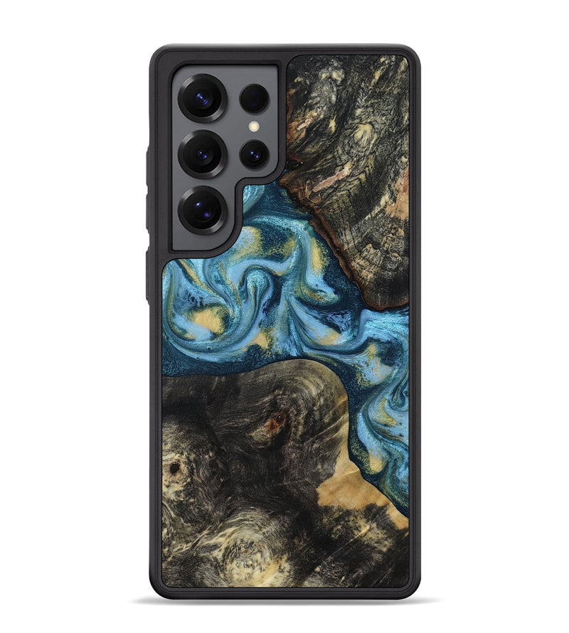 Galaxy S25 Ultra Wood Phone Case - Alize (Teal & Gold, 814700)