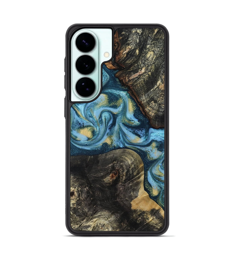 Galaxy S26 Plus Wood Phone Case - Alize (Teal & Gold, 814700)