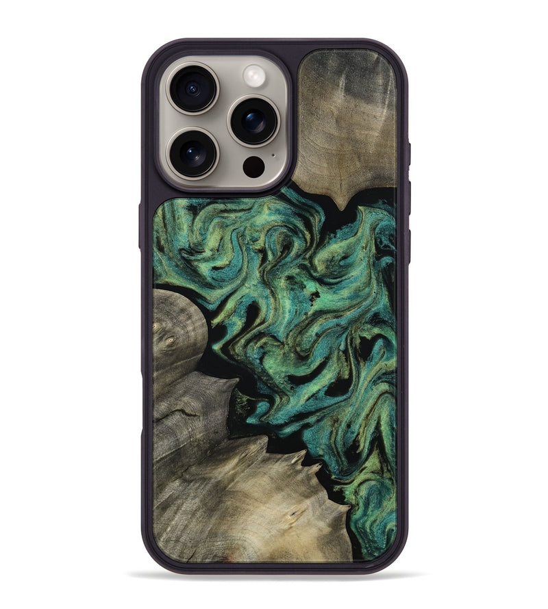iPhone 16 Pro Max Wood Phone Case - Zona (Green, 814703)
