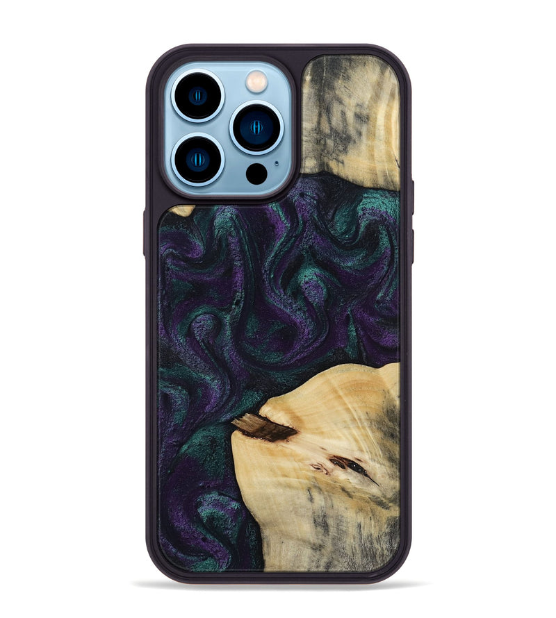 iPhone 14 Pro Max Wood Phone Case - Ted (Purple, 814704)