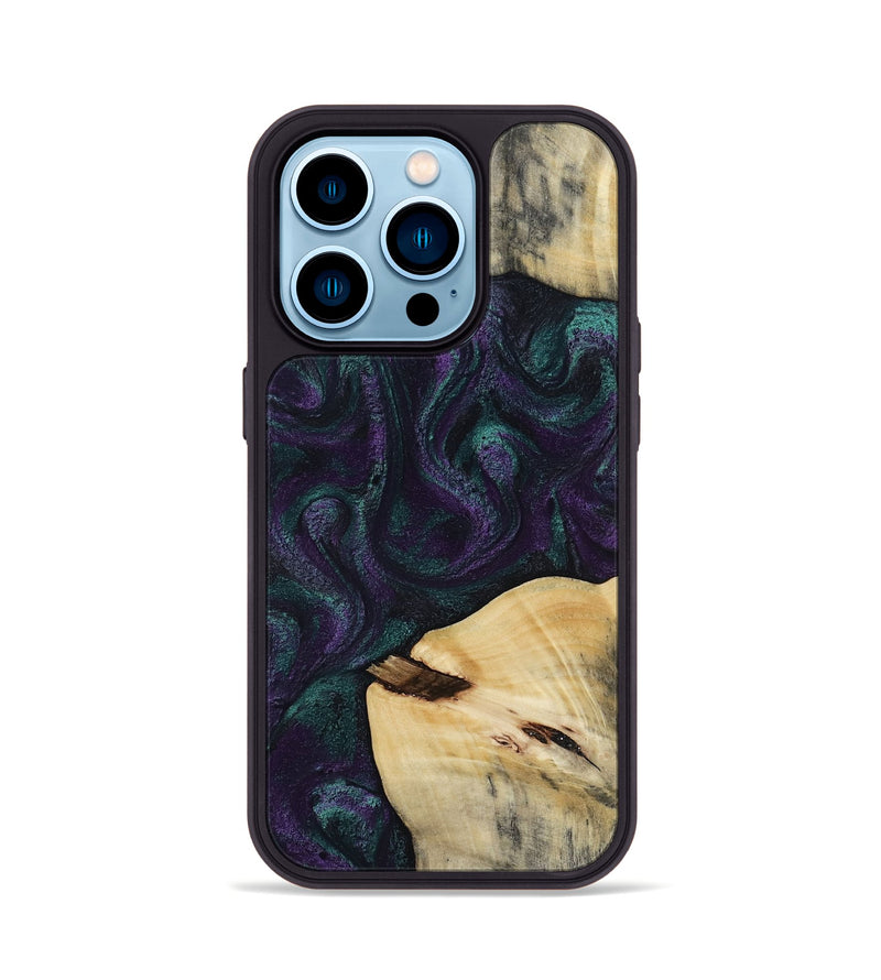 iPhone 14 Pro Wood Phone Case - Ted (Purple, 814704)