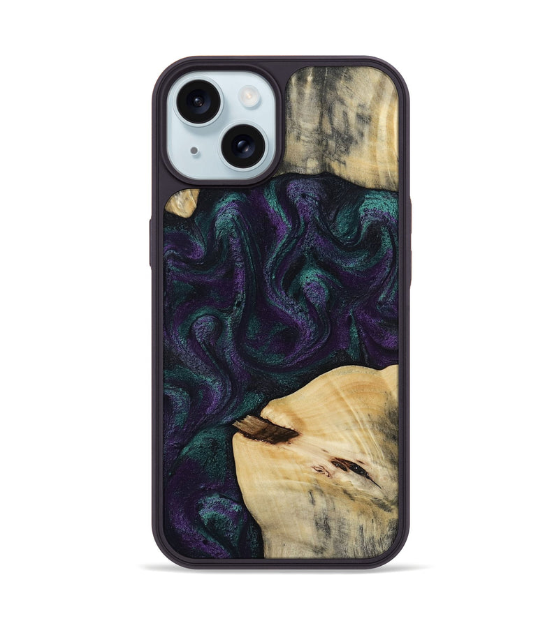 iPhone 15 Wood Phone Case - Ted (Purple, 814704)