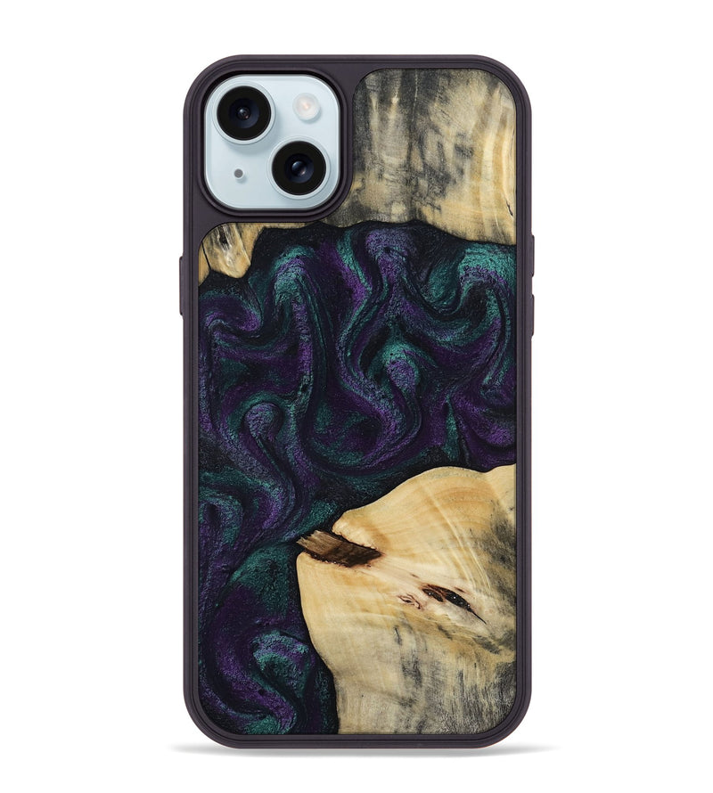 iPhone 15 Plus Wood Phone Case - Ted (Purple, 814704)