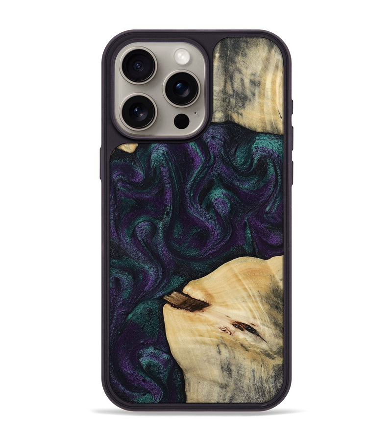 iPhone 15 Pro Max Wood Phone Case - Ted (Purple, 814704)