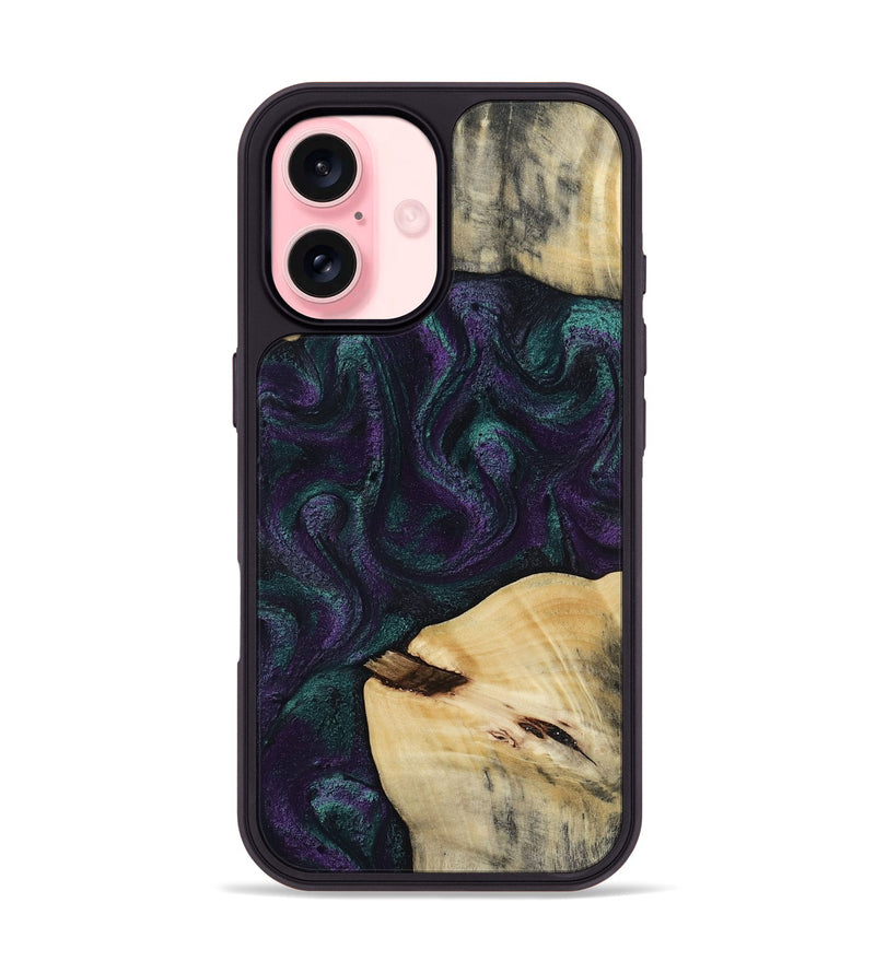 iPhone 16 Wood Phone Case - Ted (Purple, 814704)