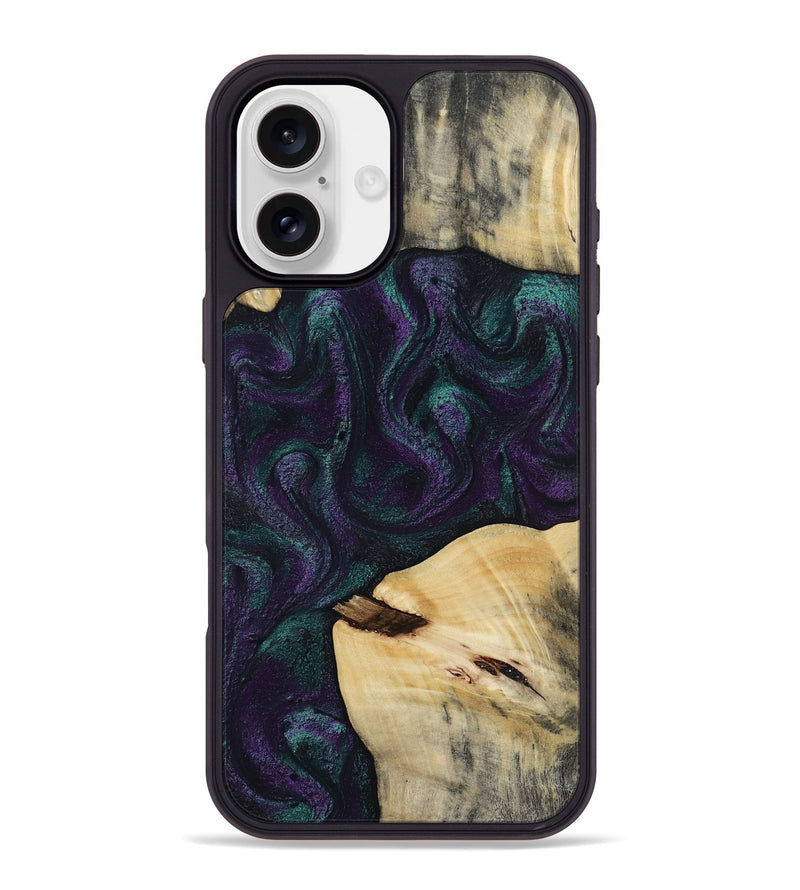 iPhone 16 Plus Wood Phone Case - Ted (Purple, 814704)