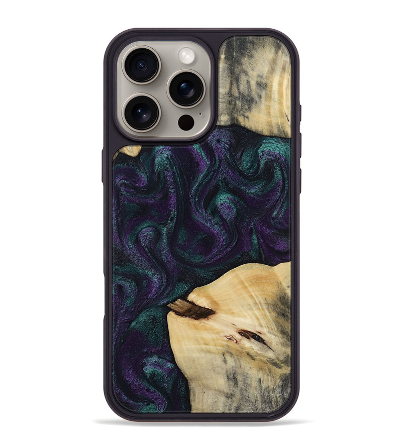 iPhone 16 Pro Max Wood Phone Case - Ted (Purple, 814704)