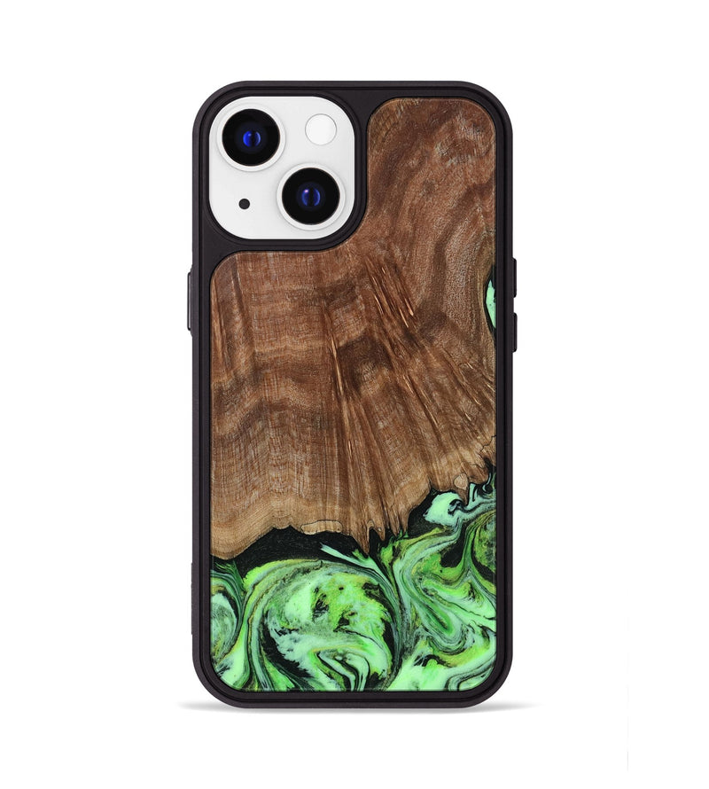 iPhone 13 Wood Phone Case - Lynda (Green, 814705)