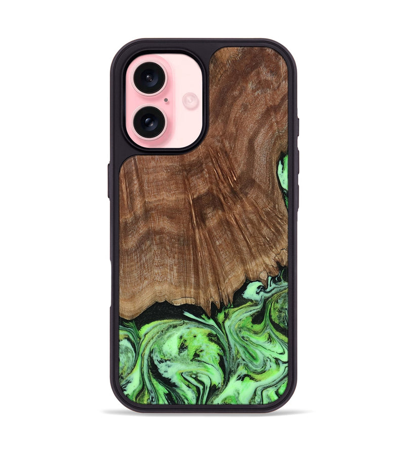 iPhone 16 Wood Phone Case - Lynda (Green, 814705)