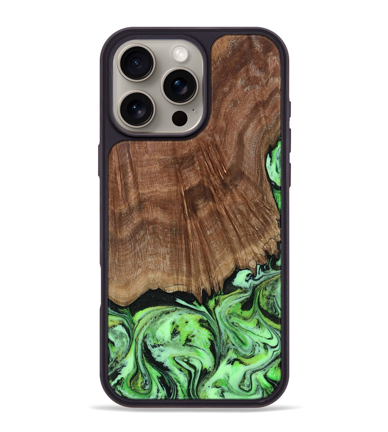 iPhone 16 Pro Max Wood Phone Case - Lynda (Green, 814705)