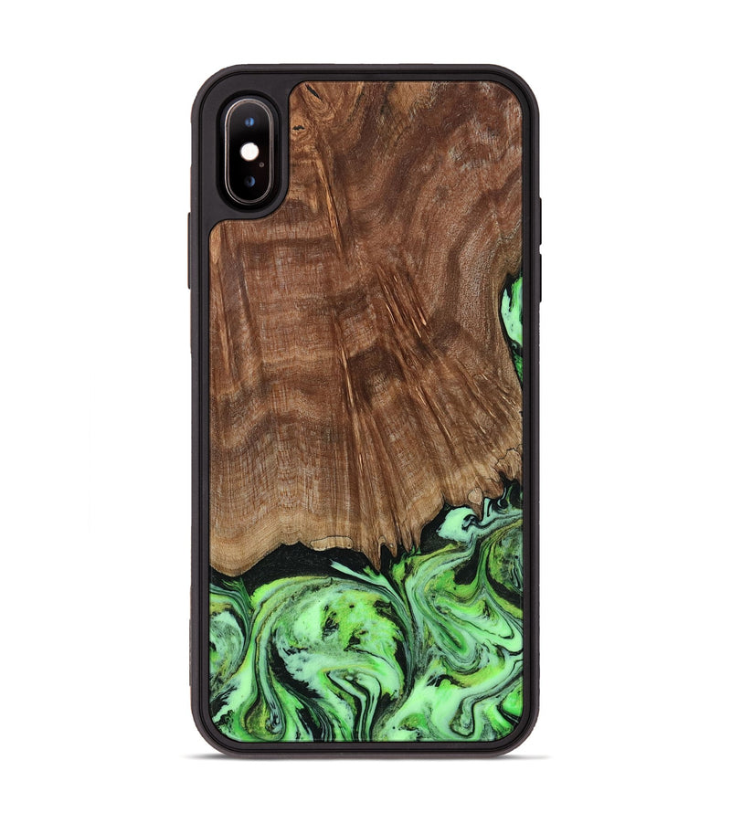 iPhone Xs Max Wood Phone Case - Lynda (Green, 814705)