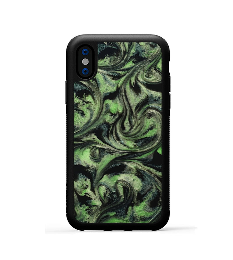 iPhone Xs ResinArt Phone Case - Alessia (Green, 814710)