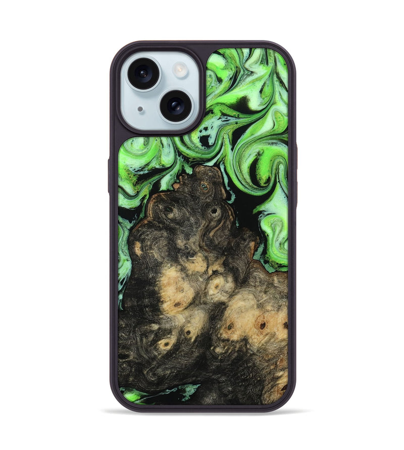 iPhone 15 Wood Phone Case - Nallely (Green, 814729)