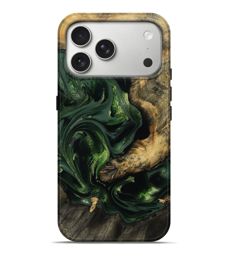 iPhone 17 Pro Max Wood Live Edge Phone Case - Layton (Green, 814772)