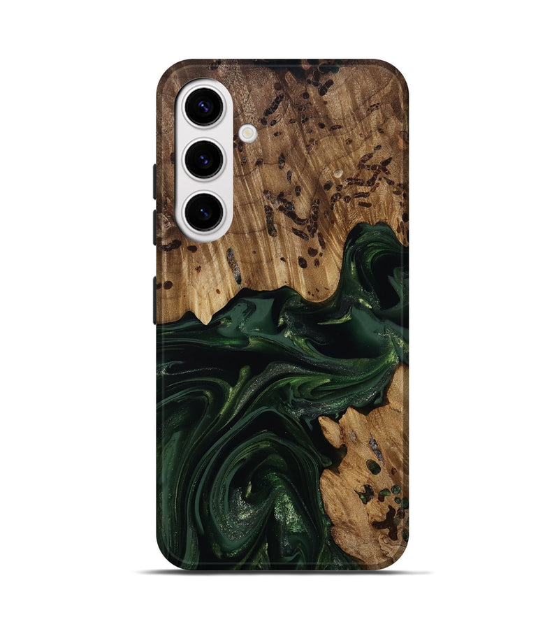 Galaxy S25 Wood Live Edge Phone Case - Brant (Green, 814773)