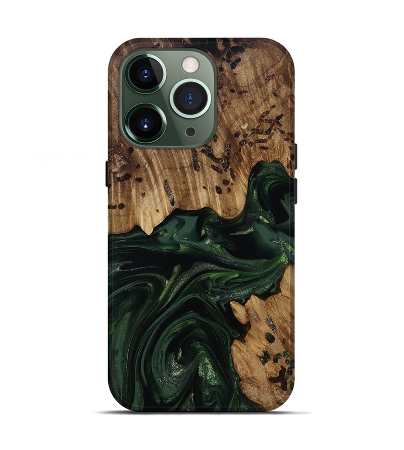 iPhone 13 Pro Wood Live Edge Phone Case - Brant (Green, 814773)