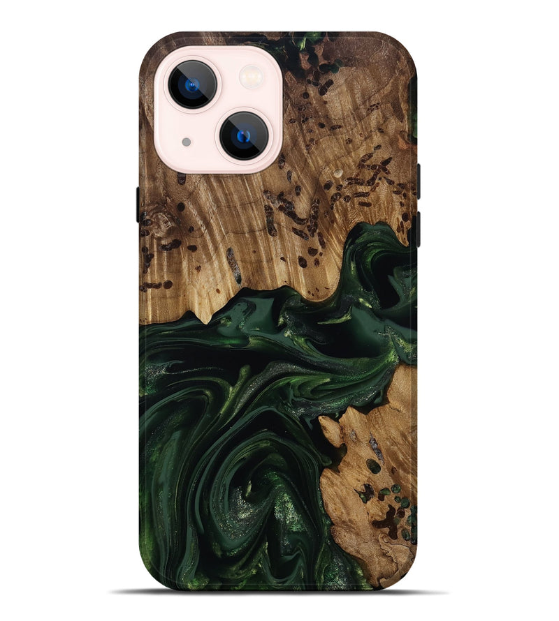iPhone 14 Plus Wood Live Edge Phone Case - Brant (Green, 814773)