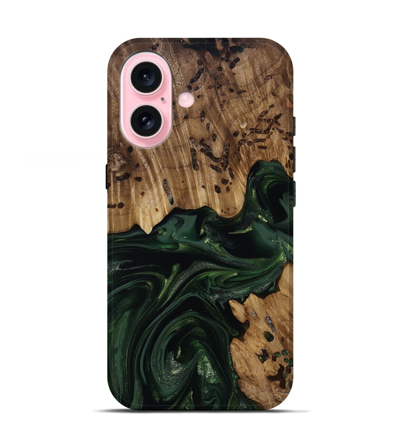 iPhone 17 Wood Live Edge Phone Case - Brant (Green, 814773)