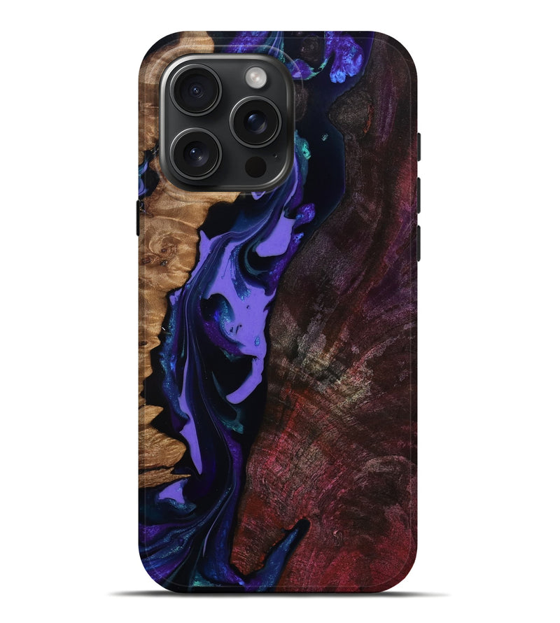 iPhone 16 Pro Max Wood Live Edge Phone Case - Latosha (Purple, 814777)