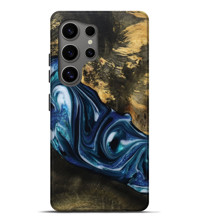 Galaxy S25 Ultra Wood Live Edge Phone Case - Oswaldo (Blue, 814782)