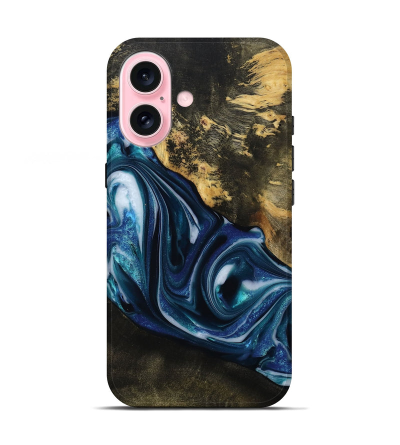 iPhone 17 Wood Live Edge Phone Case - Oswaldo (Blue, 814782)