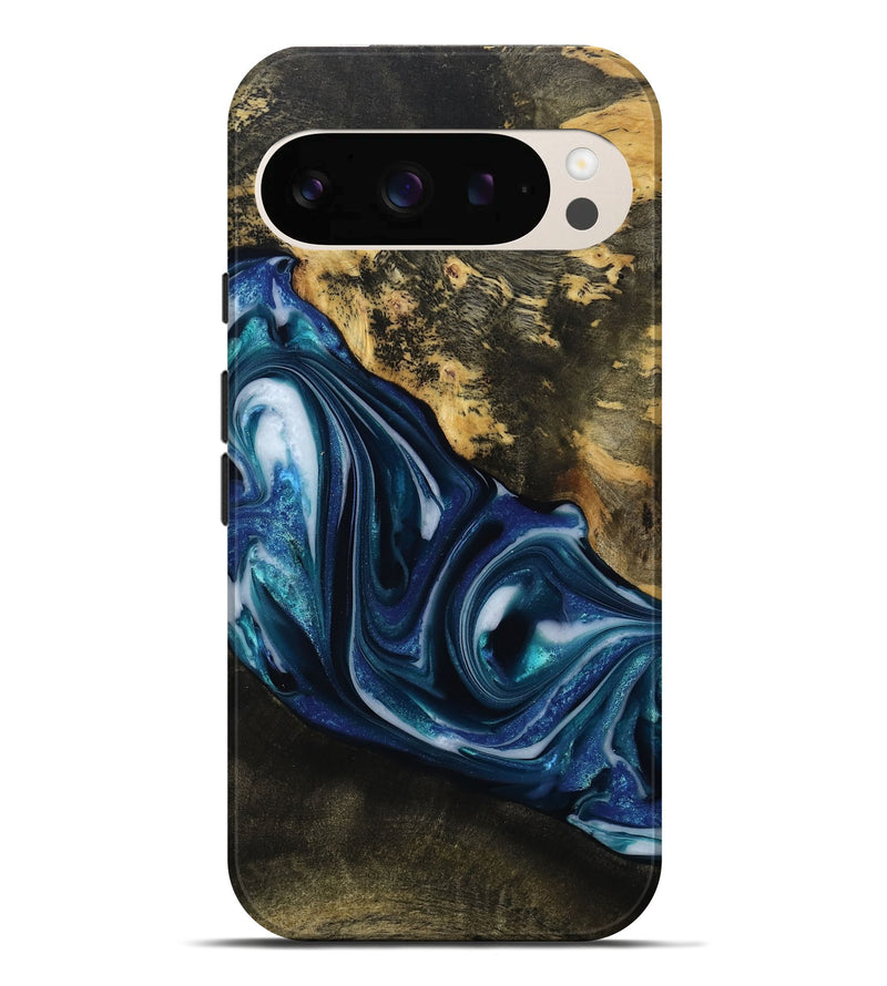 Pixel 10 Pro XL Wood Live Edge Phone Case - Oswaldo (Blue, 814782)