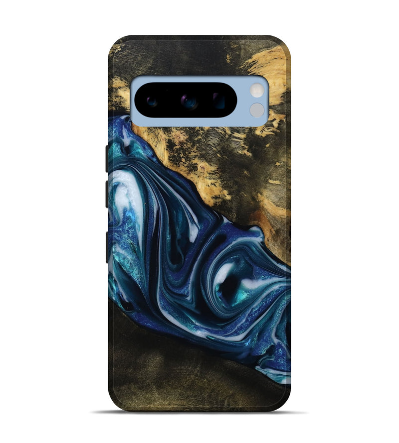 Pixel 8 Pro Wood Live Edge Phone Case - Oswaldo (Blue, 814782)