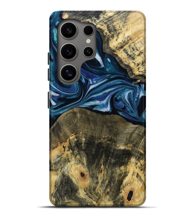 Galaxy S25 Ultra Wood Live Edge Phone Case - Leo (Blue, 814784)