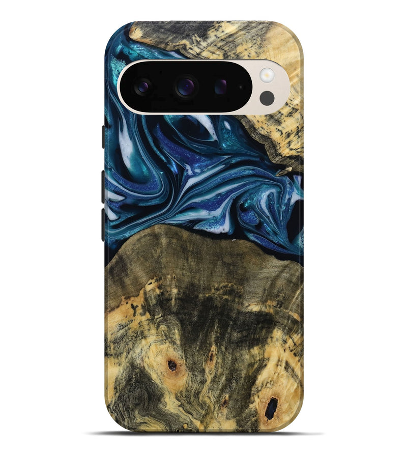 Pixel 10 Pro XL Wood Live Edge Phone Case - Leo (Blue, 814784)