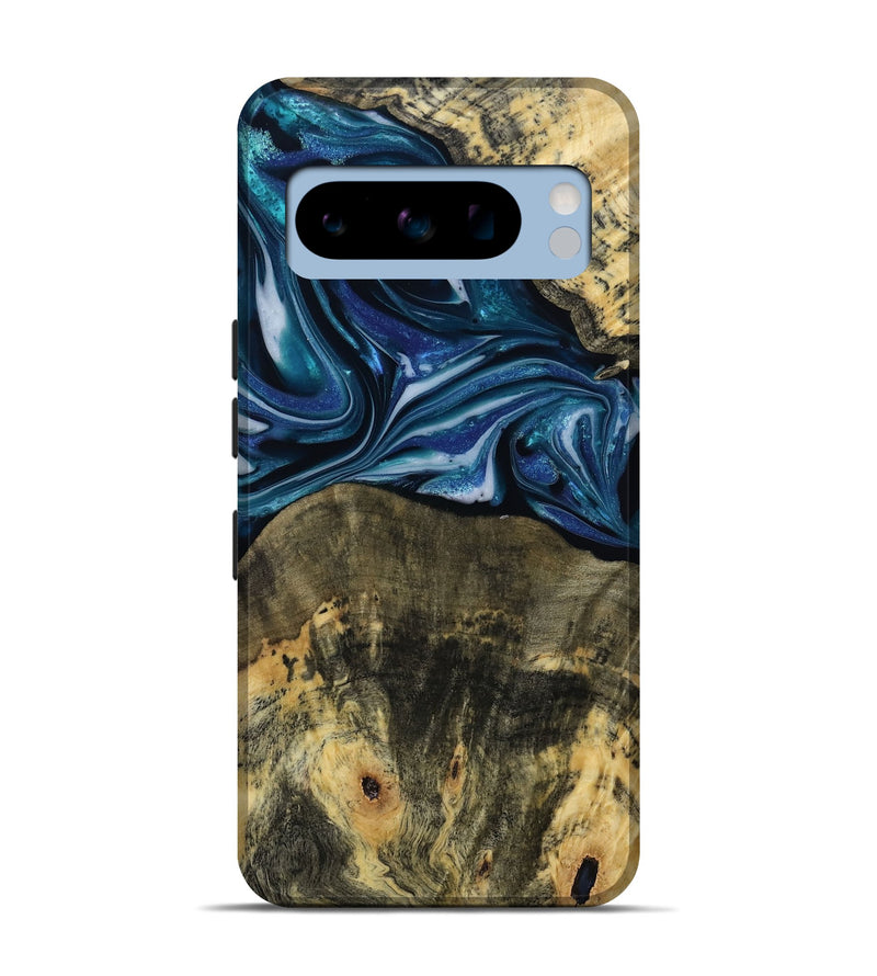 Pixel 8 Pro Wood Live Edge Phone Case - Leo (Blue, 814784)