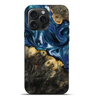 iPhone 16 Pro Max Wood Live Edge Phone Case - Gina (Blue, 814786)