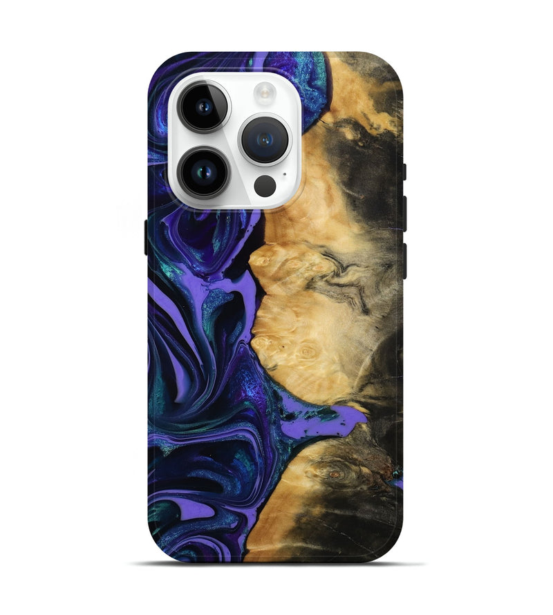 iPhone 15 Pro Wood Live Edge Phone Case - Devon (Purple, 814789)