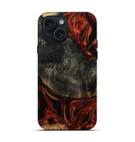 iPhone 15 Wood Live Edge Phone Case - Malaki (Red, 814790)