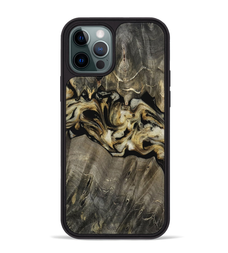 iPhone 12 Pro Max Wood Phone Case - Angeles (Black & White, 814794)