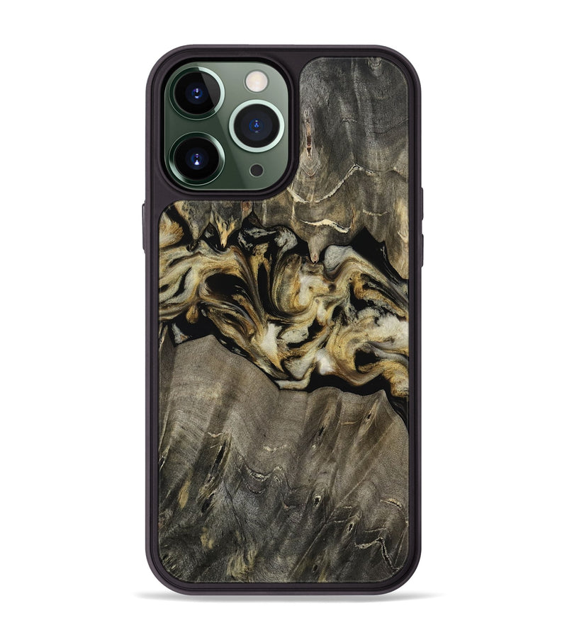 iPhone 13 Pro Max Wood Phone Case - Angeles (Black & White, 814794)