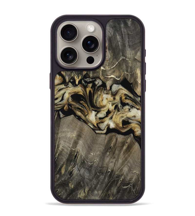 iPhone 15 Pro Max Wood Phone Case - Angeles (Black & White, 814794)
