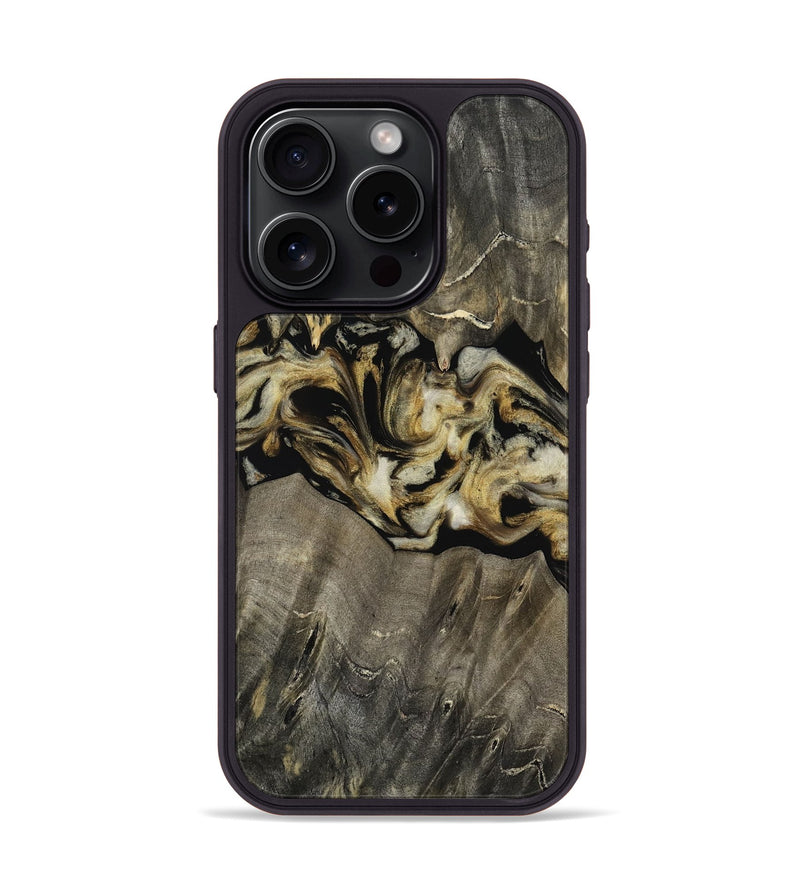 iPhone 15 Pro Wood Phone Case - Angeles (Black & White, 814794)