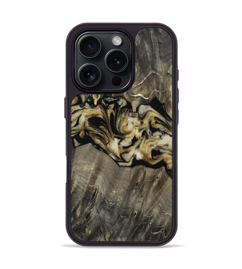 iPhone 16 Pro Wood Phone Case - Angeles (Black & White, 814794)