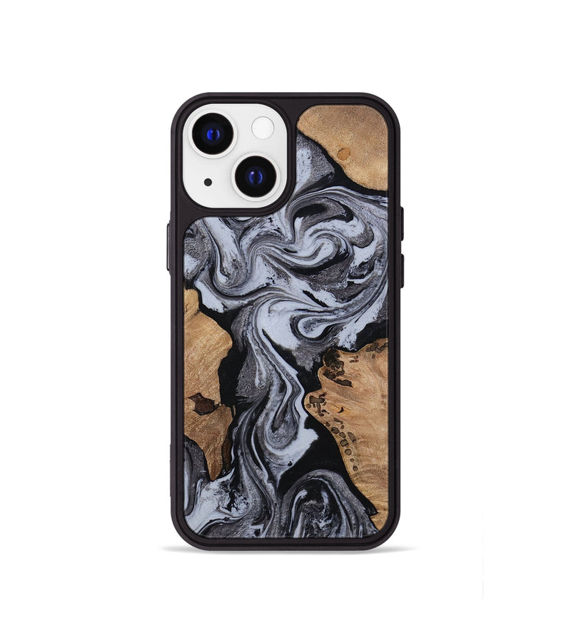 iPhone 13 mini Wood Phone Case - Clem (Black & White, 814795)