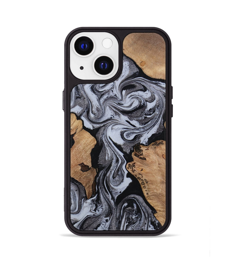iPhone 13 Wood Phone Case - Clem (Black & White, 814795)
