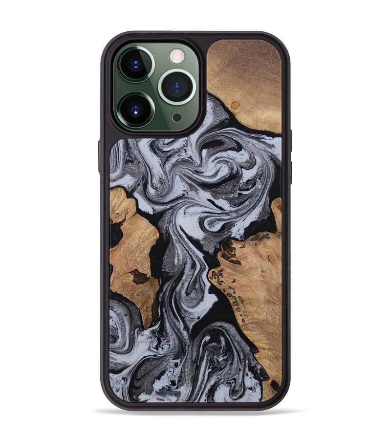 iPhone 13 Pro Max Wood Phone Case - Clem (Black & White, 814795)