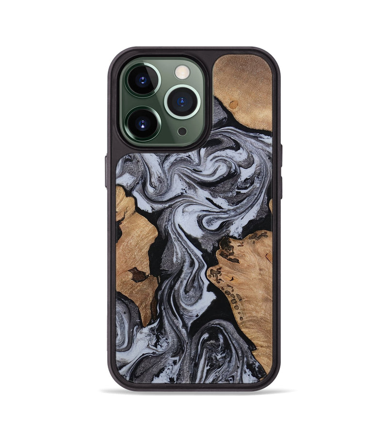 iPhone 13 Pro Wood Phone Case - Clem (Black & White, 814795)