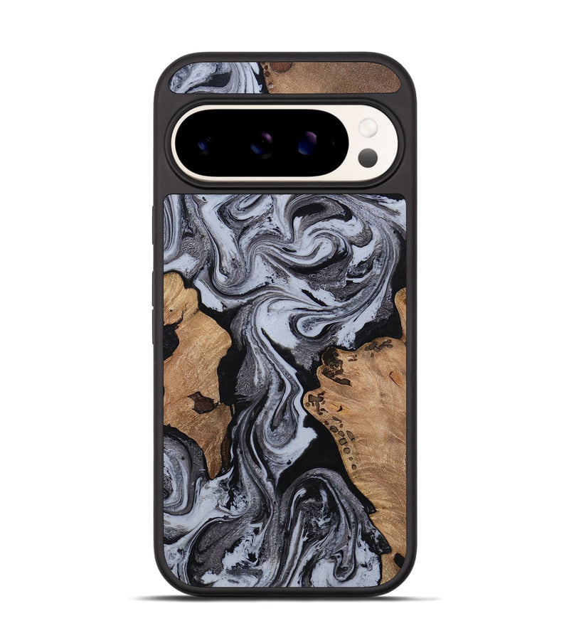 Pixel 9 Pro Wood Phone Case - Clem (Black & White, 814795)