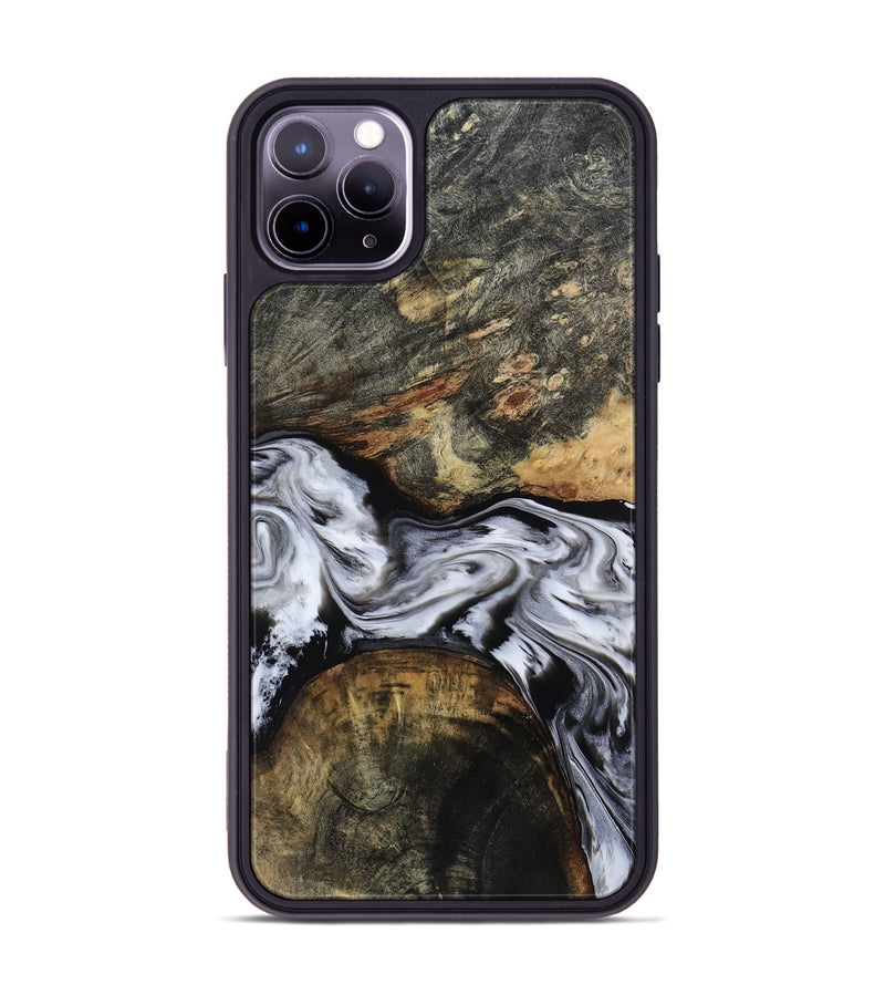 iPhone 11 Pro Max Wood Phone Case - Ardis (Black & White, 814796)