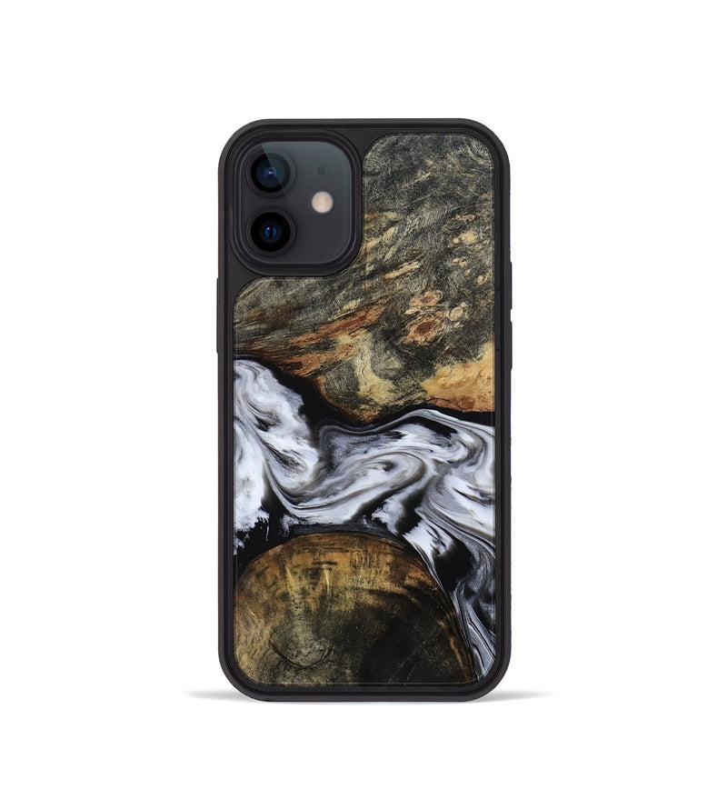 iPhone 12 mini Wood Phone Case - Ardis (Black & White, 814796)