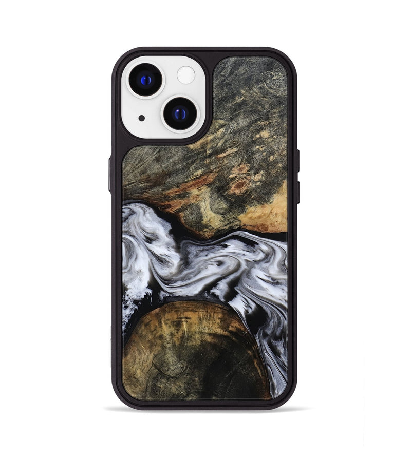 iPhone 13 Wood Phone Case - Ardis (Black & White, 814796)