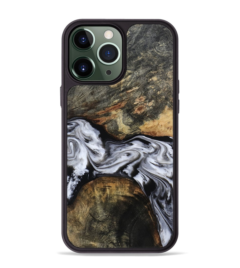 iPhone 13 Pro Max Wood Phone Case - Ardis (Black & White, 814796)