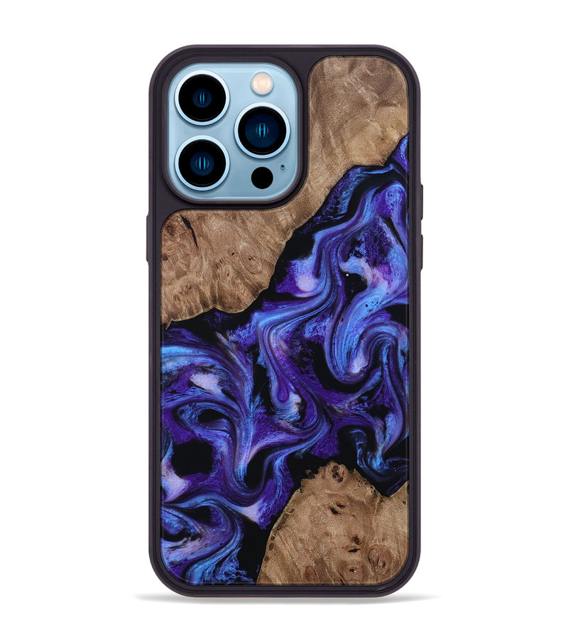 iPhone 14 Pro Max Wood Phone Case - Dashawn (Purple, 814797)