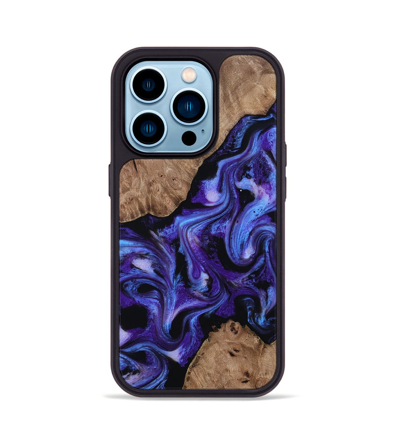 iPhone 14 Pro Wood Phone Case - Dashawn (Purple, 814797)